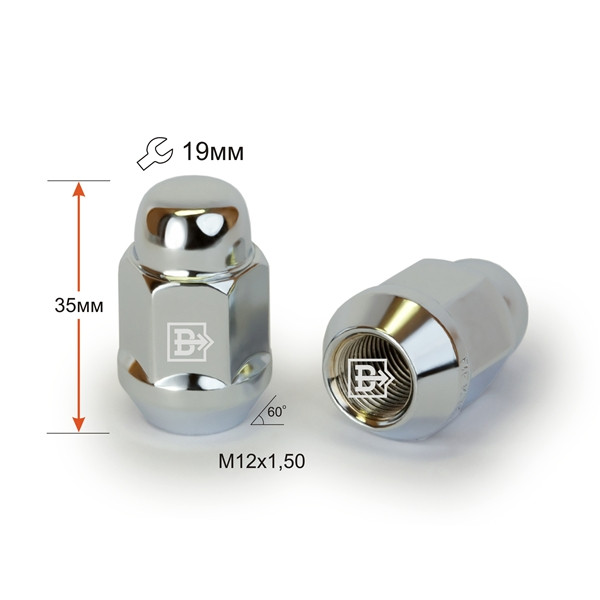 Гайка M12*1,5 (35/, hex19,конус, CH) 2007