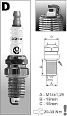 Свеча BRISK Super R DR17YС двс 405, 409 евро 3 (кл. 16)  1326 	