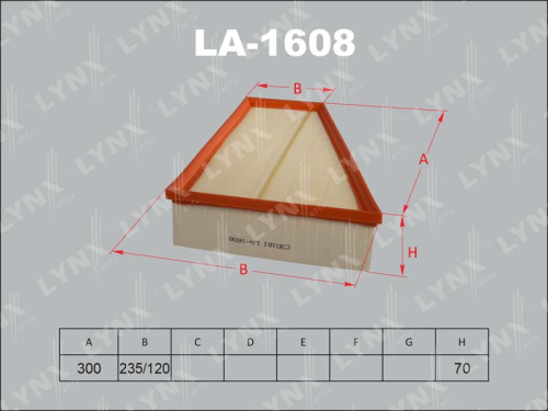 Фильтр воздушный LA1608