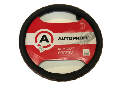 Оплетка AUTOPROFI (кожа+крокодил черн.) AP-156 BK (M)