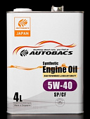Масло мот. Autobacs Engine Oil Syntetic 5W40 ( SP/CF ) 4л (Сингапур)
