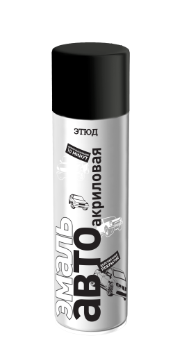 Краска-спрей ЭТЮД эмаль акриловая чёрная матовая 500мл