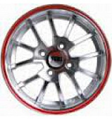 Yuki 405  5.5*13  4*100 ET35 73.1 Gunmetal machine face wiht red ring(2GM4-RR)