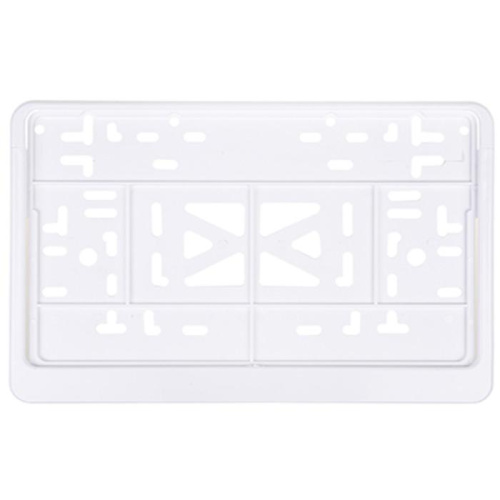 Рамка номера квадратная с защелкой белая  